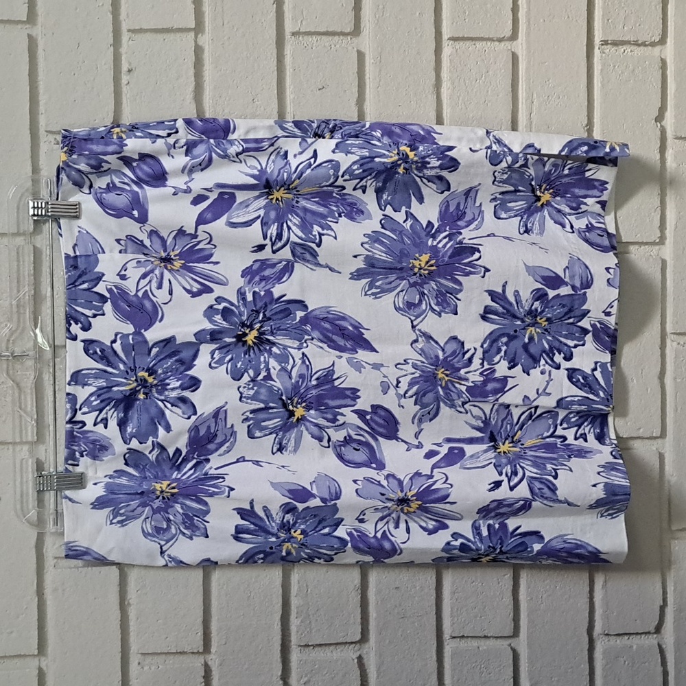 DT Collection White/ Purple Floral Midi Skirt. Size 12 NWOT